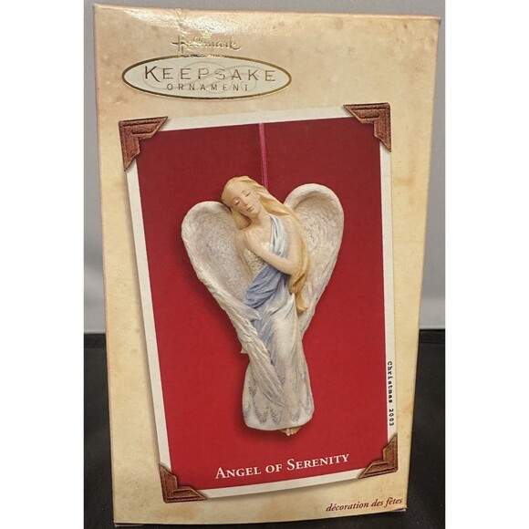 Hallmark Keepsake Christmas Tree Ornament Angel Of Serenity Porcelain Vintage - Picture 1 of 2